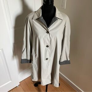 Pierrette Women’s All Weather Coats Two Tone Gray Rain Jacket EUC Size 4